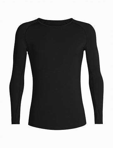 Base Layers Icebreaker BodyfitZone™ Merino 200 Zone Long Sleeve Thermal Crewe Top Homme Noir | FR 1357AHKP